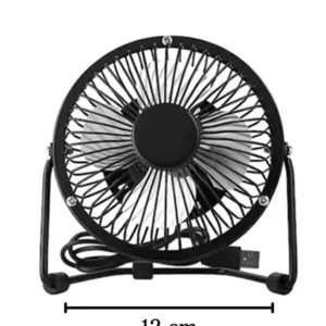 USB Metal Masaüstü Fan – Mini Vantilatör, Sessiz, Taşınabilir, Siyah Soğutucu Fan 7242.588