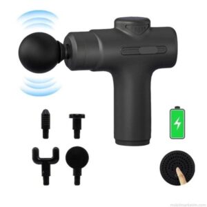 JX-205 Pro Şarjlı Sporcu Masaj Aleti – 4 Başlıklı Masaj Tabancası, Type-C Şarjlı, Taşınabilir Kas Gevşetici