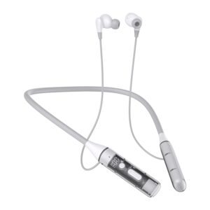 TF Kart Yuvalı Kablosuz Boyun Bandı Bluetooth 6.0 Kulaklık – 100 Saat Pil Ömrü, Gürültü Engelleyici, Su Geçirmez, Mikrofonlu Spor Kulaklığı (Gri)