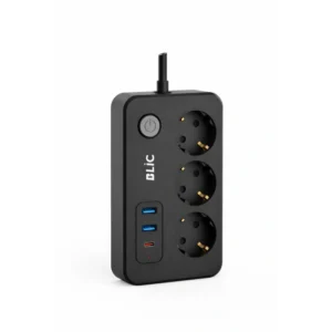 Blic FTR-02 Akım Korumalı 3’lü Grup Priz – 2500W, 20W PD USB-C, 2x USB-A Hızlı Şarj, 2 Metre Kablolu
