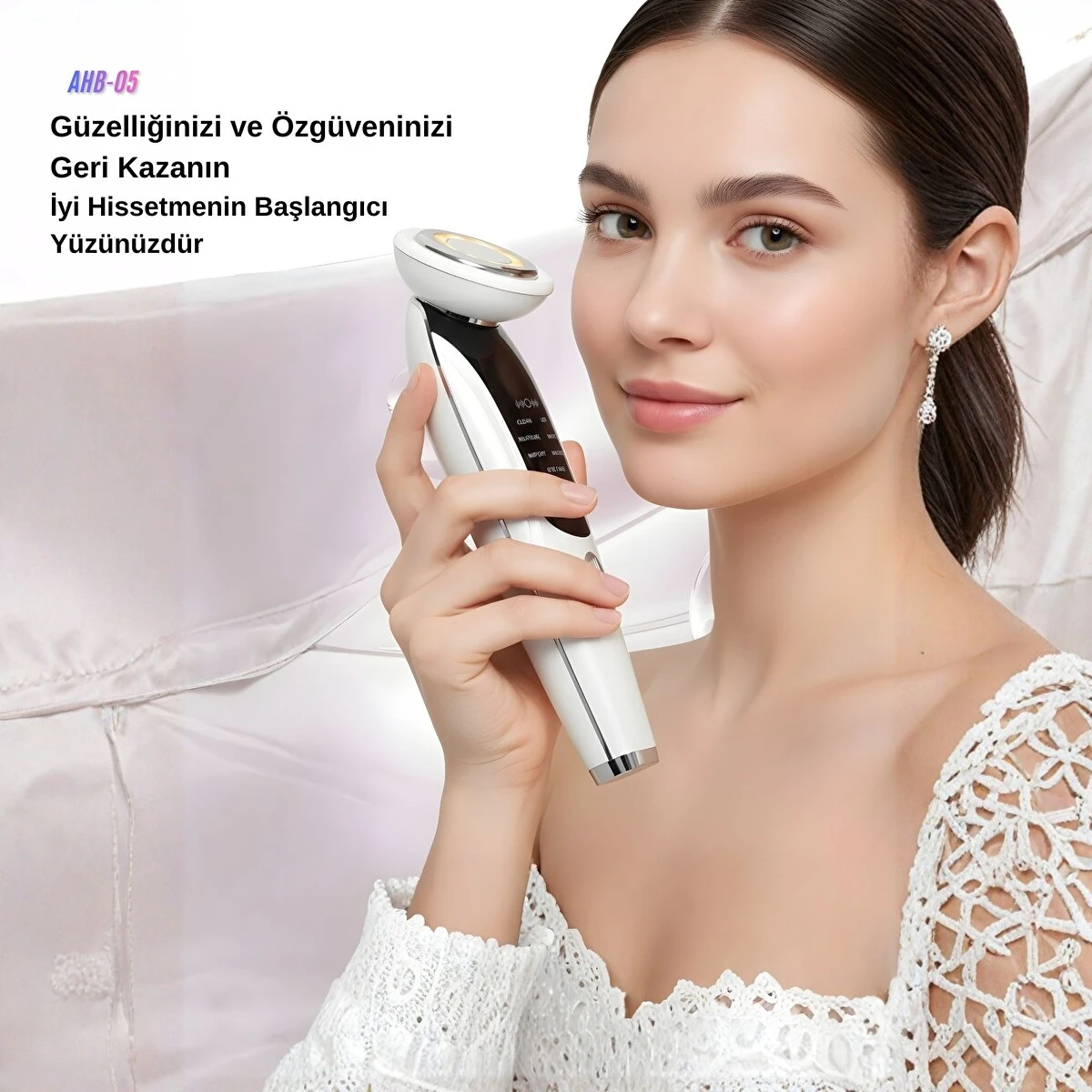 AUHMA AHB-05 7’si 1 Arada Cilt Bakım Cihazı – Siyah Nokta Temizleme, Sıkılaştırma ve Göz Altı Bakımı - Görsel 5