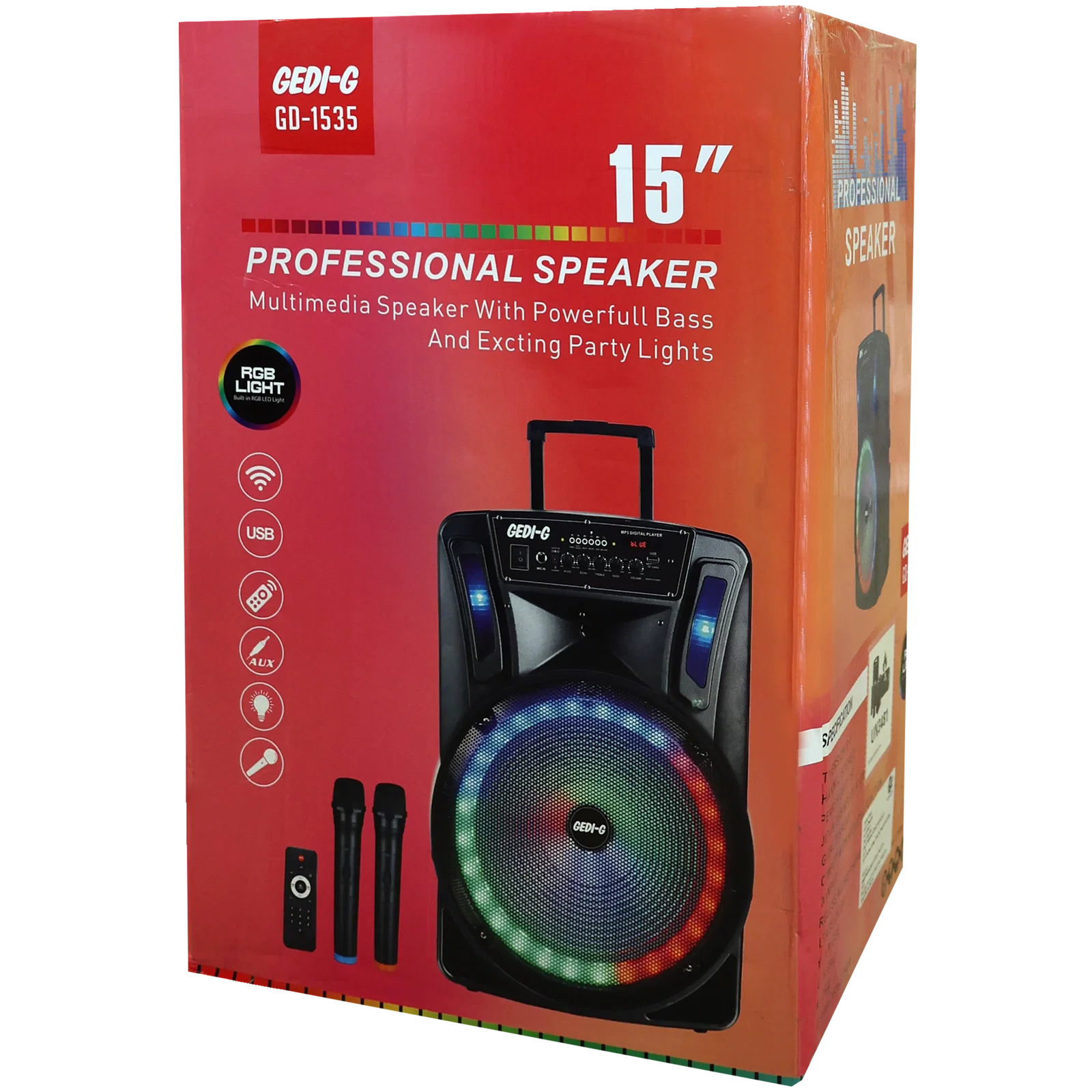 GD-1535 Bluetooth Hoparlör – Yüksek Ses Gücü, Taşınabilir, İç & Dış Mekan Uyumlu Güçlü Ses Sistemi - Görsel 7