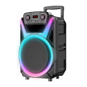 GD-1202 12 İnç Bluetooth Hoparlör Mikrofonlu RGB Işıklı Taşınabilir Tekerlekli USB TF Destekli