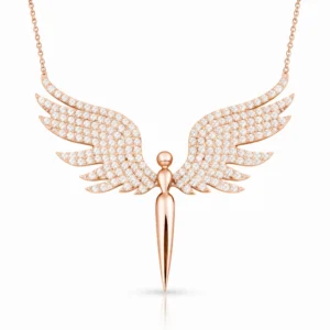 Gümüş Rose Mikail Meleği Kadın Kolye