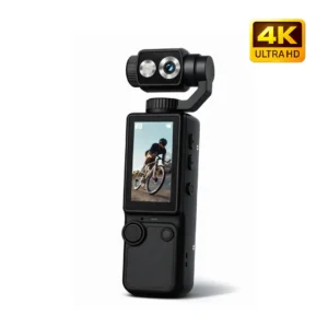 Taşınabilir 4K Gimbal Kamera – 180° Döner Lensli Stabil Video Çekim Vlog Kamerası (SİYAH)