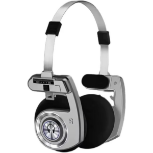 Luobannm Retro Kablosuz Bluetooth Kulaklık – HiFi Stereo, Gürültü Önleyici, Mikrofonlu Metal Tasarım (Gümüş)