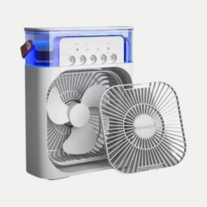 Taşınabilir Hava Nemlendirici Soğutucu Fan 600ML – Ultra Sessiz Mini Klima Etkili Masaüstü Fan (Beyaz)