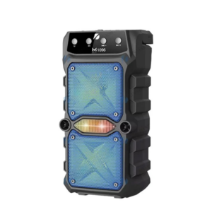 Outdoor Bluetooth Hoparlör 3”x2 – LED Işıklı, Karaoke Mikrofon Girişli, FM Radyo, Taşınabilir Ses Bombası