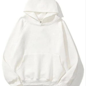 Kadın Kapüşonlu Kanguru Cepli 3 İplik Pamuklu Düz Hoodie Sweatshirt - Beyaz