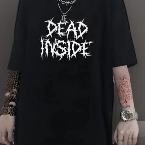 Kadın T-shirt Bisiklet Yaka Oversize Kısa Kollu Tişört - Siyah