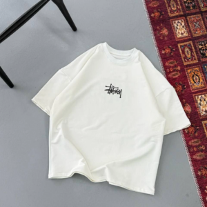 Erkek Kısa Kol Yazlık Tişört Bisiklet Yaka Baskılı Oversize T-Shirt - Beyaz