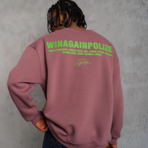 Erkek Bisiklet Yaka Baskılı 3 iplik pamuklu Sweatshirt - Gül Kurusu