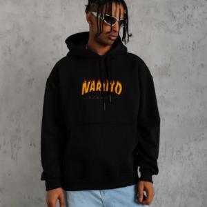Erkek Baskılı Kapüşonlu 3 iplik pamuklu hoodie Sweatshirt - Siyah