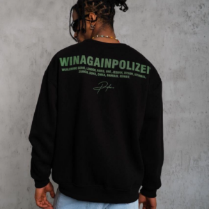 Erkek Bisiklet Yaka Baskılı 3 iplik pamuklu Sweatshirt - Siyah