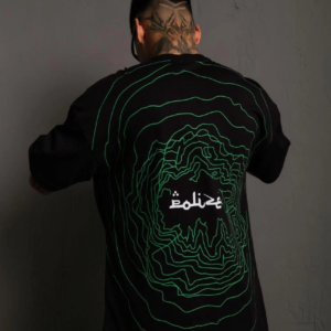 Erkek Kısa Kol Yazlık Tişört Bisiklet Yaka Baskılı Oversize T-Shirt - Siyah