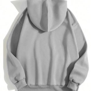 Erkek 3 İplik Pamuklu Kapüşonlu Kanguru Cepli Sweatshirt Hoodie - Boyalı Gri
