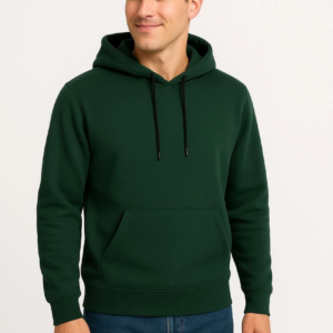 Erkek 3 İplik Pamuklu Kapüşonlu Kanguru Cepli SweatShirt hoodie - Haki