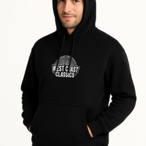 Erkek Kapüşonlu Kanguru Cepli Sweatshirt 3 İplik Pamuklu Baskılı Hoodie -  Siyah