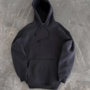 Kadın Kapüşonlu Kanguru Cepli 3 İplik Pamuklu Oversize Hoodie Sweatshirt - Füme