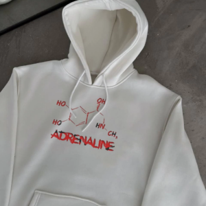 Kadın Oversize Kapüşonlu Cepli Baskılı 3 İplik Pamuklu Hoodie Sweatshirt - Beyaz