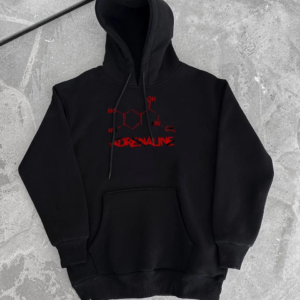 Kadın Oversize Kapüşonlu Cepli Baskılı 3 İplik Pamuklu Hoodie Sweatshirt - Siyah