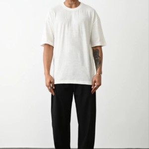 Erkek Tişört Düz Basic Penye Yazlık Bisiklet Yaka Kısa Kol T-Shirt - Beyaz