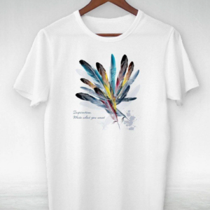 Kadın Baskılı T-Shirt Kısa Kol Bisiklet Yaka Oversize Rahat Kalıp Tişört - Beyaz