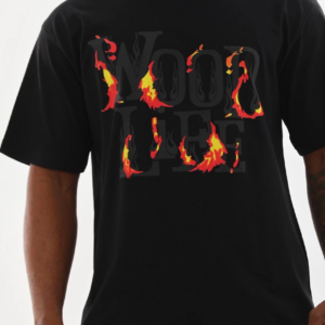 Erkek Baskılı T-Shirt Kısa Kol Bisiklet Yaka Rahat Kalıp Tişört - Siyah