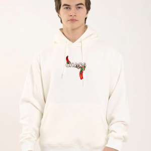 Erkek 3 İplik Pamuklu Kapüşonlu Baskılı Cepli Oversize Sweatshirt Hoodie - Beyaz