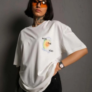 kadın Bisiklet Yaka Baskılı Oversize Kısa kol T-Shirt - Beyaz