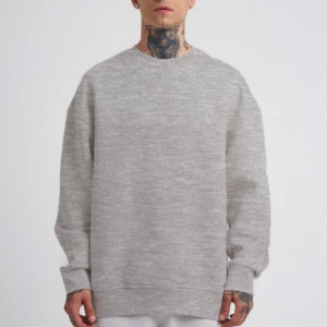 ERKEK Bisikilet Yaka 3 İplik Pamuklu SweatShirt - Gri