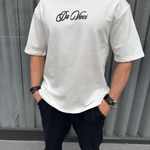 Erkek Baskılı T-Shirt Kısa Kol Bisiklet Yaka Regular Fit Rahat Kalıp Günlük Tişört - Beyaz