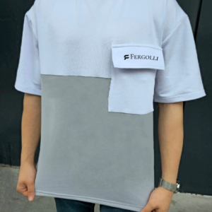 ERKEK Tişört Torba Cepli Parçalı Kısa Kol T-Shirt - Gri